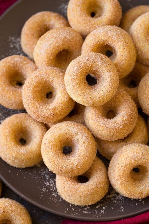 Fresh sugar-coated mini donuts